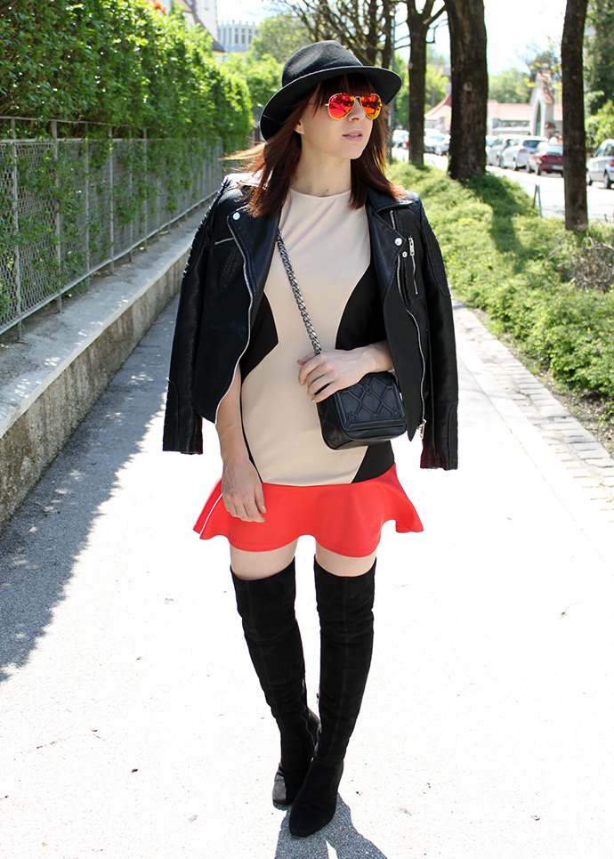 whoismocca, sugar hill kleid, over knee veloursleder H&M trend, lederjacke zara, tasche zara, hut lierys, sonnenbrille ray ban