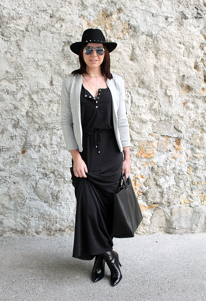 who is mocca, austrian fashionblog, fashionblog tirol, maxikleid, how to style maxidress, boots, blazer, shopper