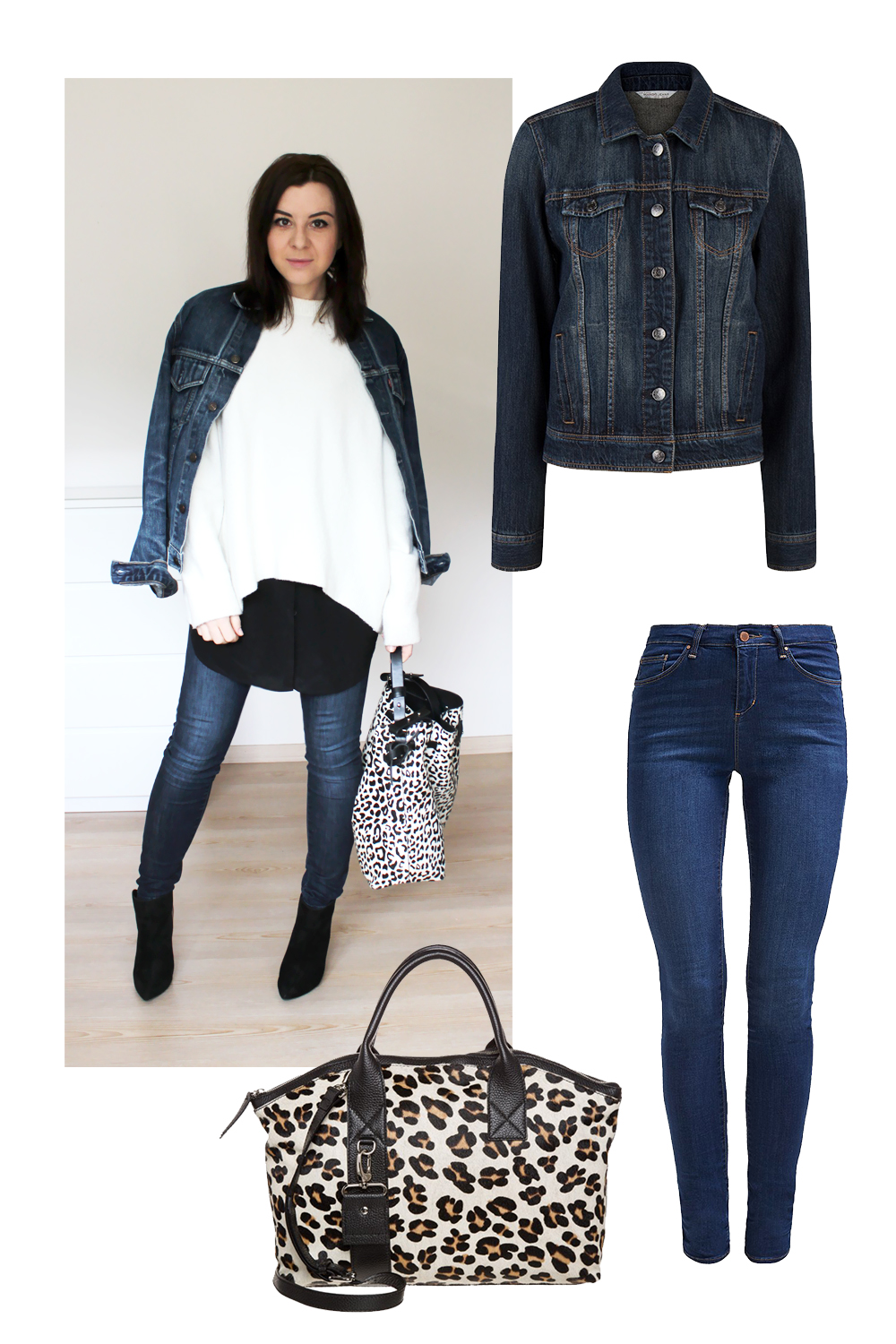 whoismocca, fashionblog tirol, fashionblog Österreich, weekly outfit review, high waist jeans zara, ankle boots zara, tasche animal print zara, jeansjacke levis vintage, layering, kleid COS