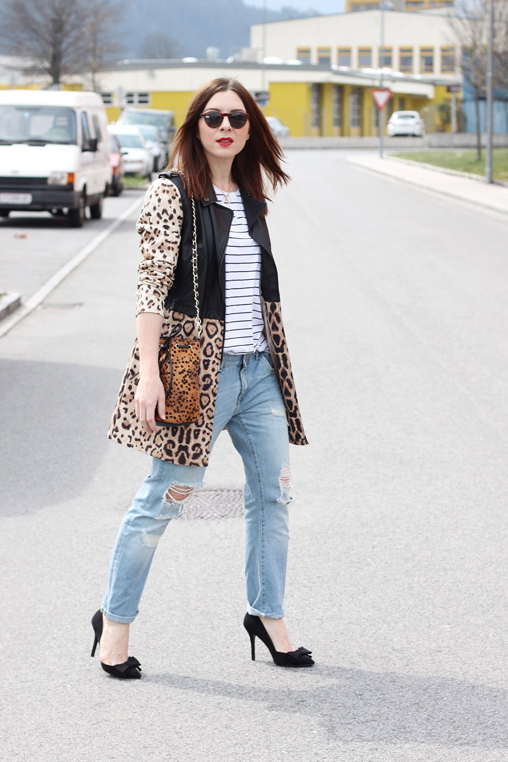 who is mocca, blogger, tirol, österreich, innsbruck, modeblog, justfab, gloryfy unbreakable, leopard mantel noisy may, about you streifenshirt, boyfriend jeans zara, isabel marant poppy pumps lookalike just fab, giveaway, whoismocca.me