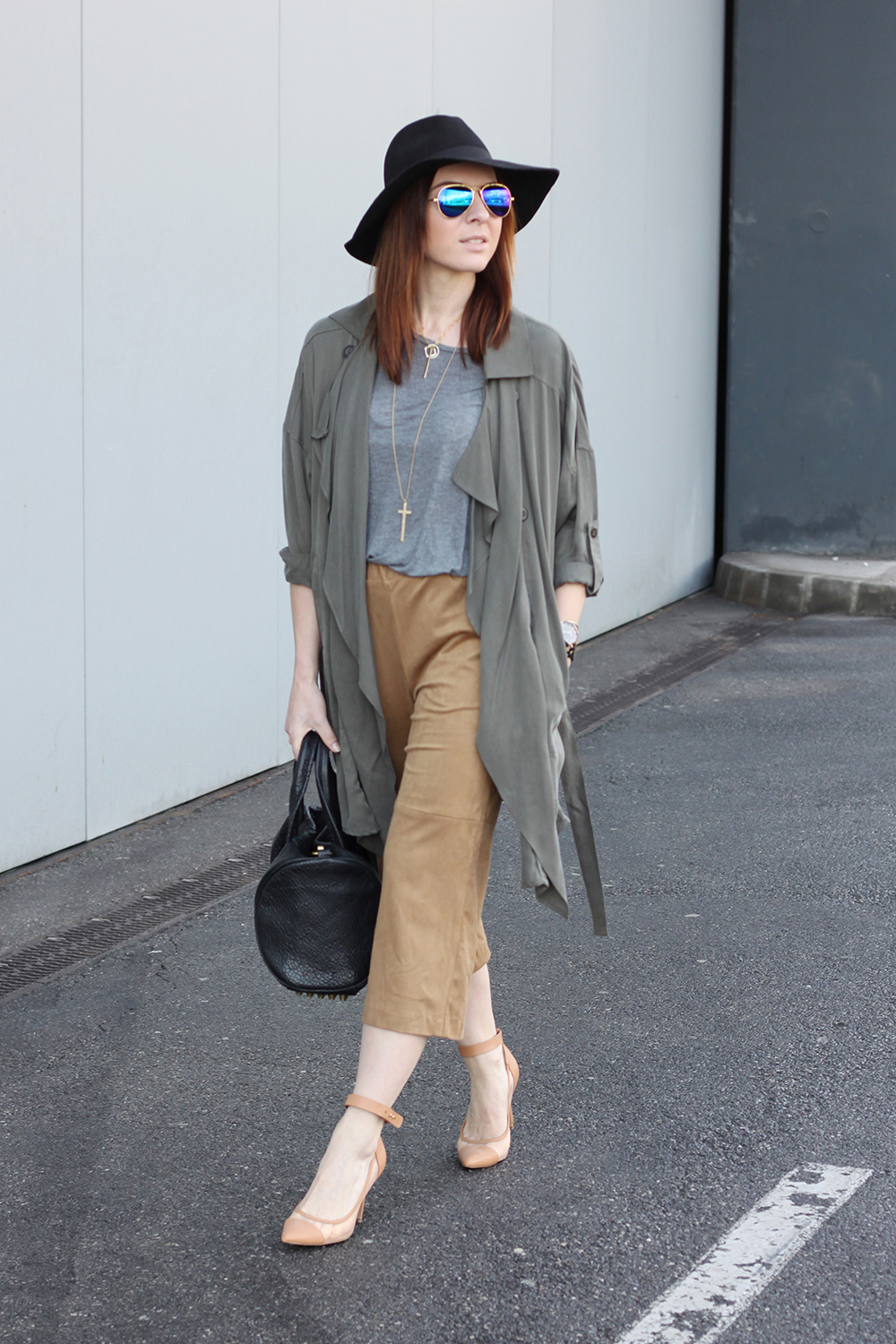 who is mocca, blogger, tirol, modeblog österreich, fashionblog, culottes kombinieren, pumps mango, alexander wang rocco bag, trench coat, esprit basic shirt grau, fedora, topshop, zalando, sonnenbrille, armcandy, whoismocca.me