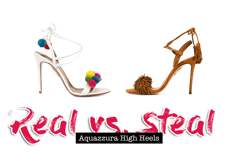 Real vs. Steal, Aquazzura High Heels, Wild Thing Sandalen, Pom Pom Sandalen, Dupe, Lookalike, Fashion Magazin Österreich, Modeblog, whoismocca.me