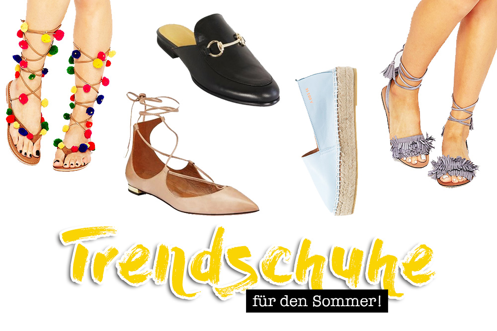 Die schönsten Trendschuhe für den Sommer, Espadrilles, Pom Pom Sandalen, Fransen High Heels, Slipper, Mules, Lace Up, Fashion Magazin, Blogazine, Modeblog, whoismocca.me