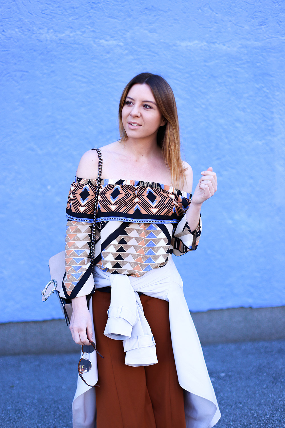 Off-Shoulder Outfit, Culotte, Fransen High Heels, Off-Shoulder Bluse, Streetstyle, Fashion Blog, Modeblog, whoismocca.me