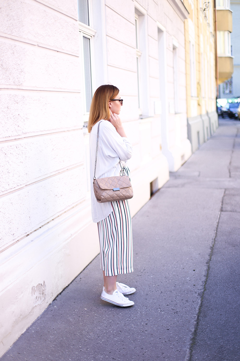 Striped Culottes, Sneakers, Streetstyle Innsbruck, Outfit Inspiration, Stella McCartney Bag, Fashion Blog, whoismocca.me