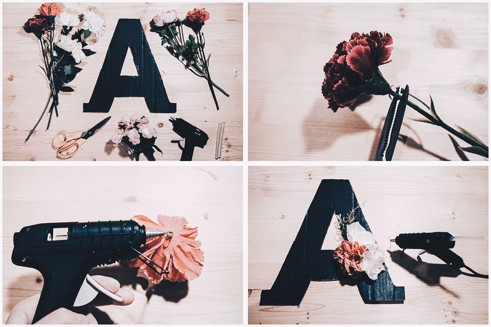 DIY, Blumen Monogramm, Do it yourself, Blooming monogram, Lifestyle Blog, Schritt-für-Schritt Anleitung, whoismocca.me