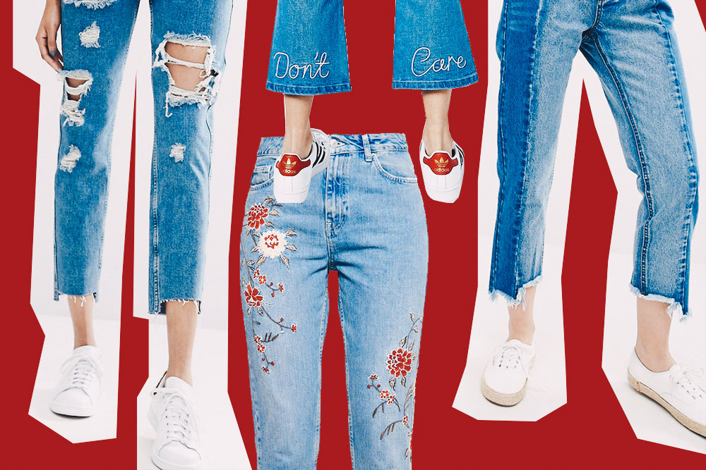 Das sind die 2 Top Jeans-Trends für den Herbst, bestickte Jeans, Jeans mit Stickerei, distressed Jeans, Stufensaum, Vetements Jeans Lookalikes, Jeans mit asymmetrischem Saum, Fashion Blog, Modeblog, whoismocca.me