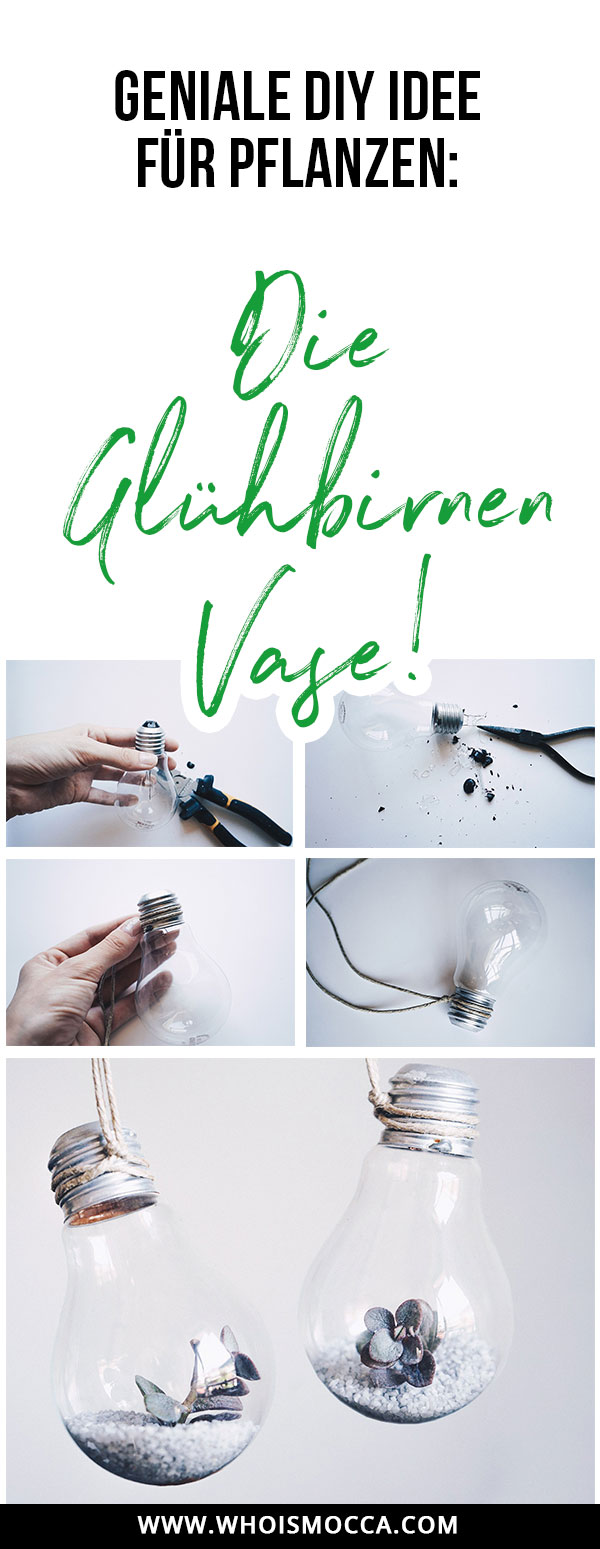 Geniale DIY Idee für Pflanzen: Die Glühbirnen Vase, Anleitung, Tutorial, Pinterest DIY, Interior Blog, Interior Magazin, whoismocca.me