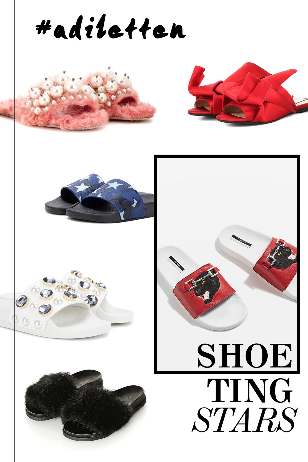 Diese Adiletten sind die neuen Shoetingstars, Pantoletten, Slipper, Mules, Schlappen, Fake Fur, Schleifen, Perlen, Nieten, Federn, Trendreport, Mikrotrend, Fashion Blog, Modeblog, Style Blog, Outfit Blog, www.whoismocca.me