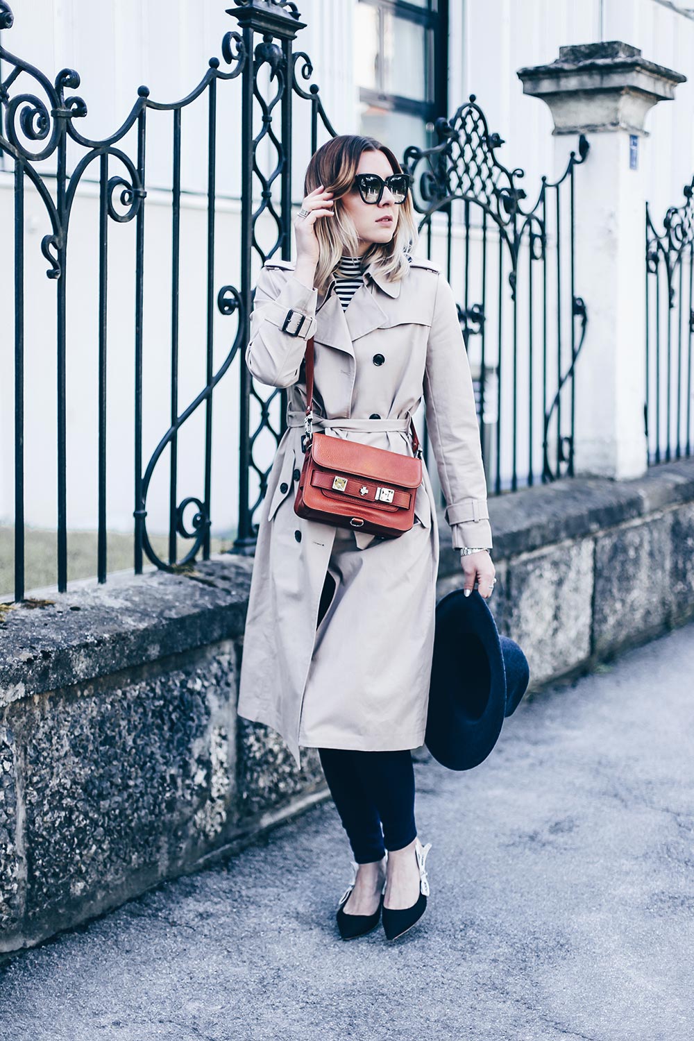 casual chic style und outfit mit J'Adior Pumps, Proenza Schouler PS11 Tasche, Trenchcoat und Skinny Jeans, Fashion Blog, Outfit Blog, Modeblog, Streetstyle 2017, www.whoismocca.me