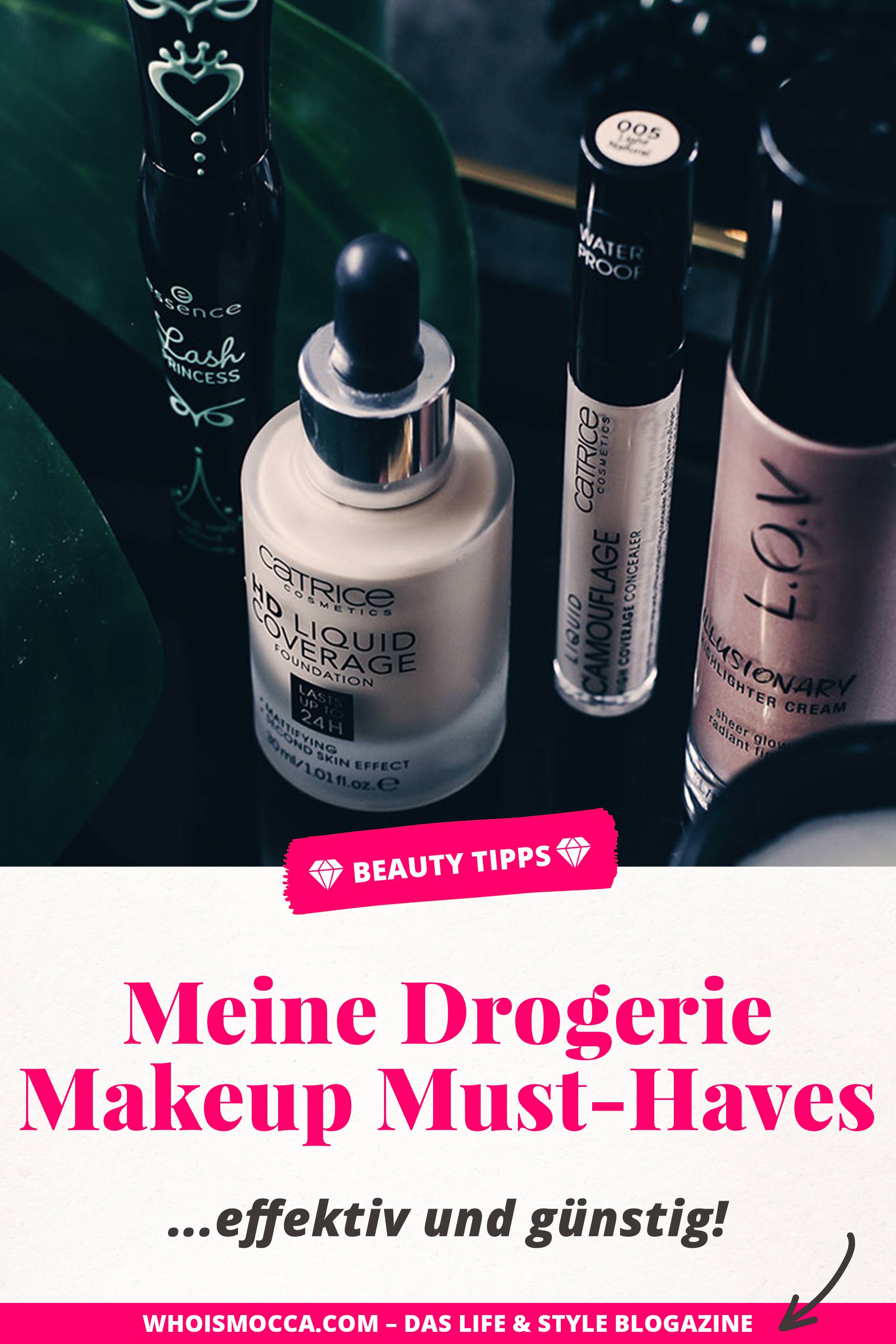 Meine 5 Makeup Must-Haves aus der Drogerie, Drogerie Essentials, Foundation Catrice, Concealer Catrice, Mascara Essence, Color Riche Loreal Lippenstifte Review, Highlighter LOV, Beautyreport, Erfahrungsbericht, Review, Beautyblog, Beauty Magazin, #beautytipps #beautyblogger #makeup #mascara #drogeriemakeup #essence #catrice #lov #makeuphacks #makeuptipps #lowbudget www.whoismocca.me