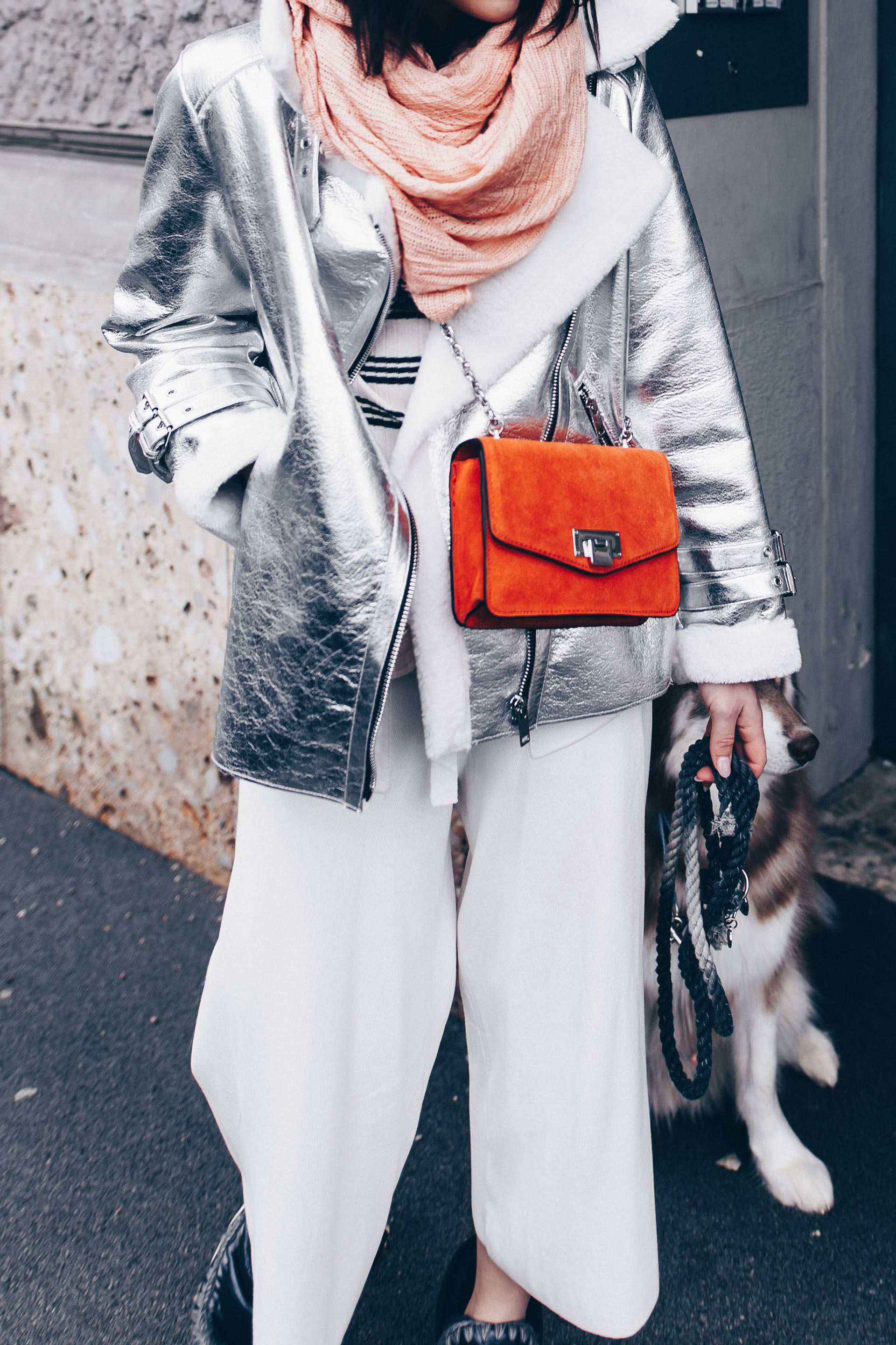 Winter Outfit mit Culotte stylen, Culotte im Winter tragen und kombinieren, Outfit mit MOU Boots, Outfit mit Pilotenjacke, orange Tasche, Outfit Idee, Fashion Blog, Modeblog, Outfits Blog, www.whoismocca.me