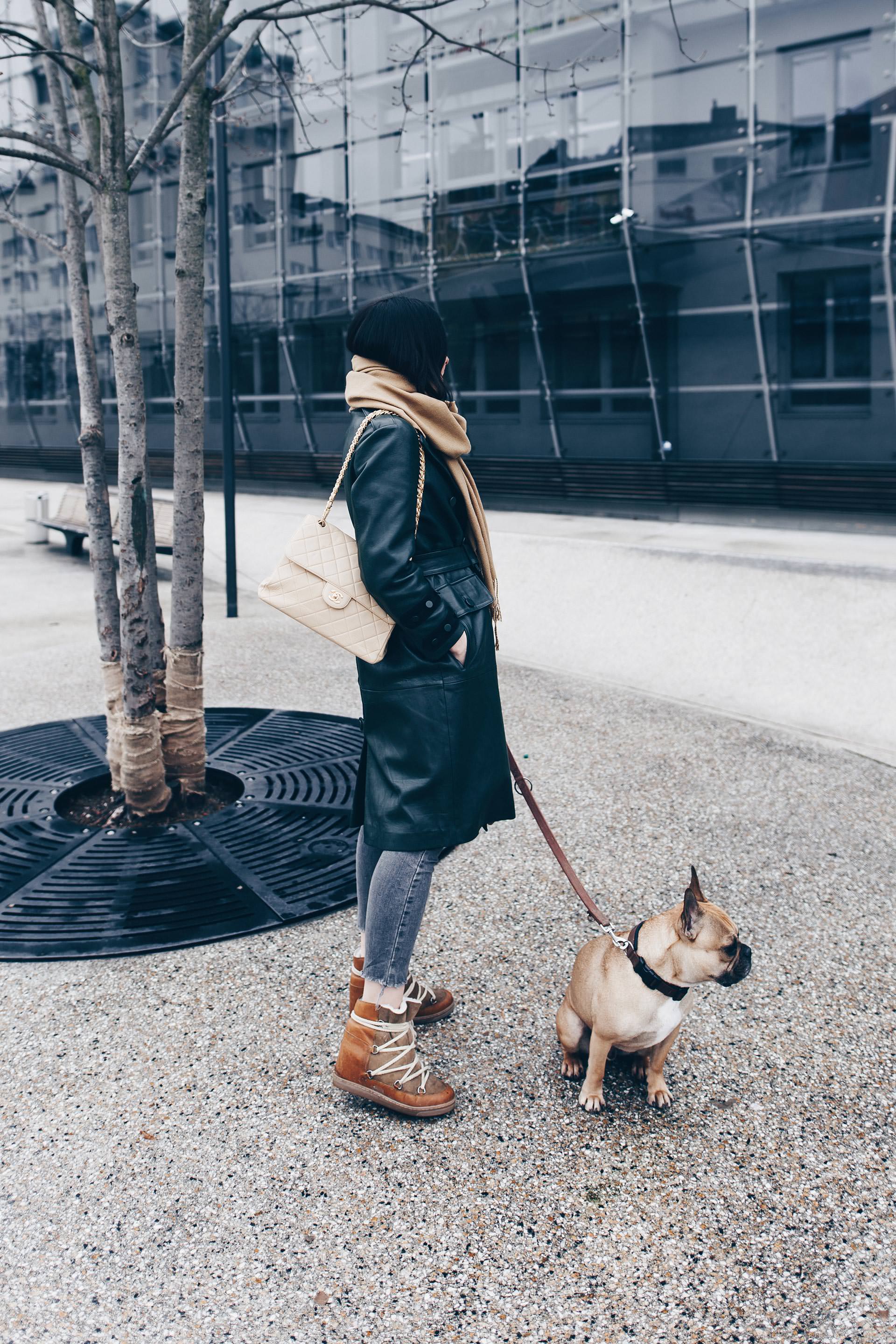 Winter Outfit mit Ledermantel aus der Zara Studio Collection 2017, Isabel Marant Nowles Boots, Skinny Jeans, Chanel Vintage Tasche, Streetstyle im Winter, Fashion Blogger Outfits, Modeblog Innsbruck, www.whoismocca.me