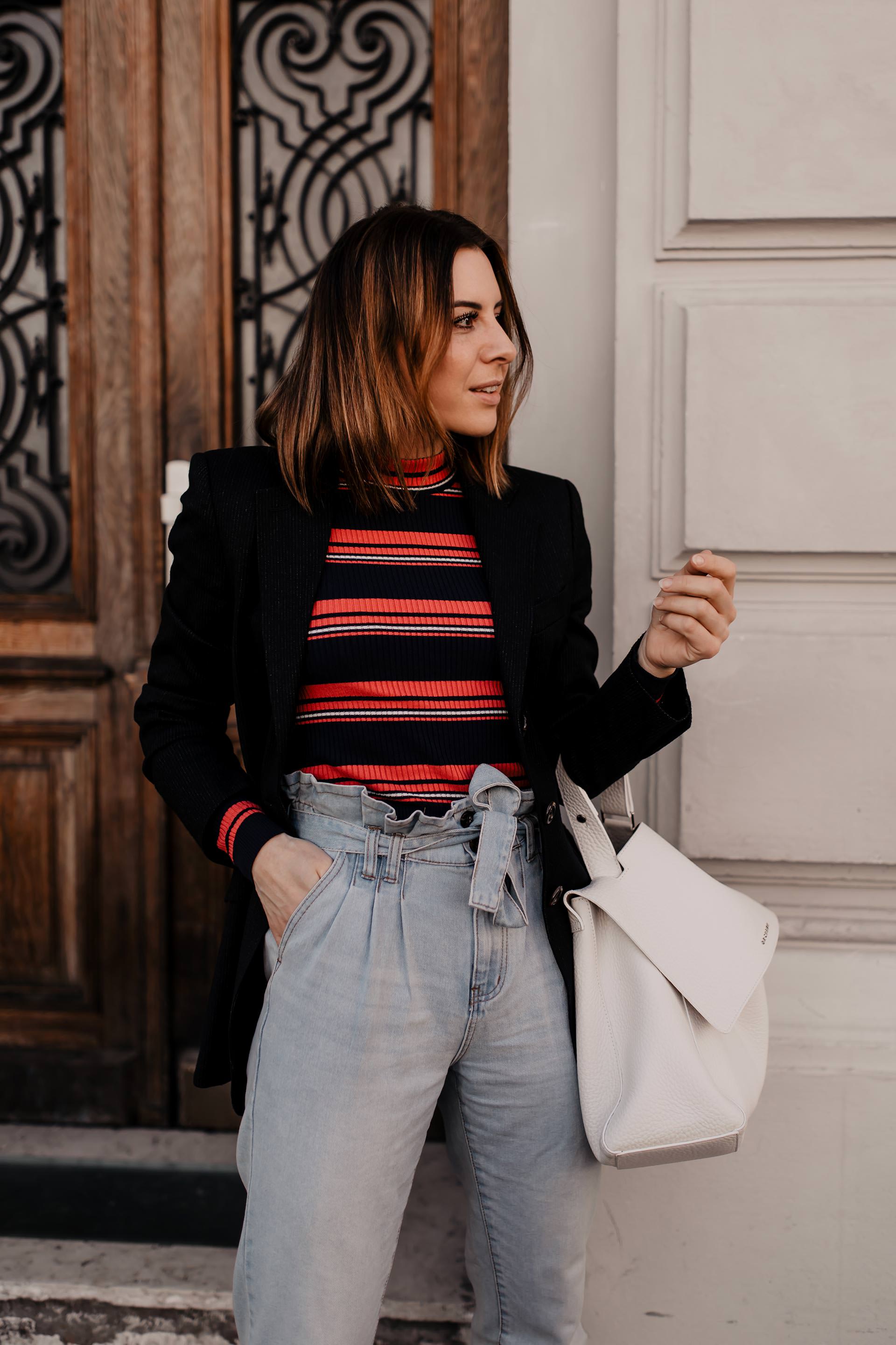 Werbung // Paperbag Hose stylen, eBay Fashion, Statement Stripes, Bold Stripes, Modetrends 2019, Frühlingsoutfit, Paperbag jeans, gestreifter pullover, bold stripes trend, streifen kombinieren, gestreiften pullover kombinieren, Mode Tipps, www.whoismocca.me #boldstripes #modetrends #frühlingstrends #statementstripes #eBayFashion