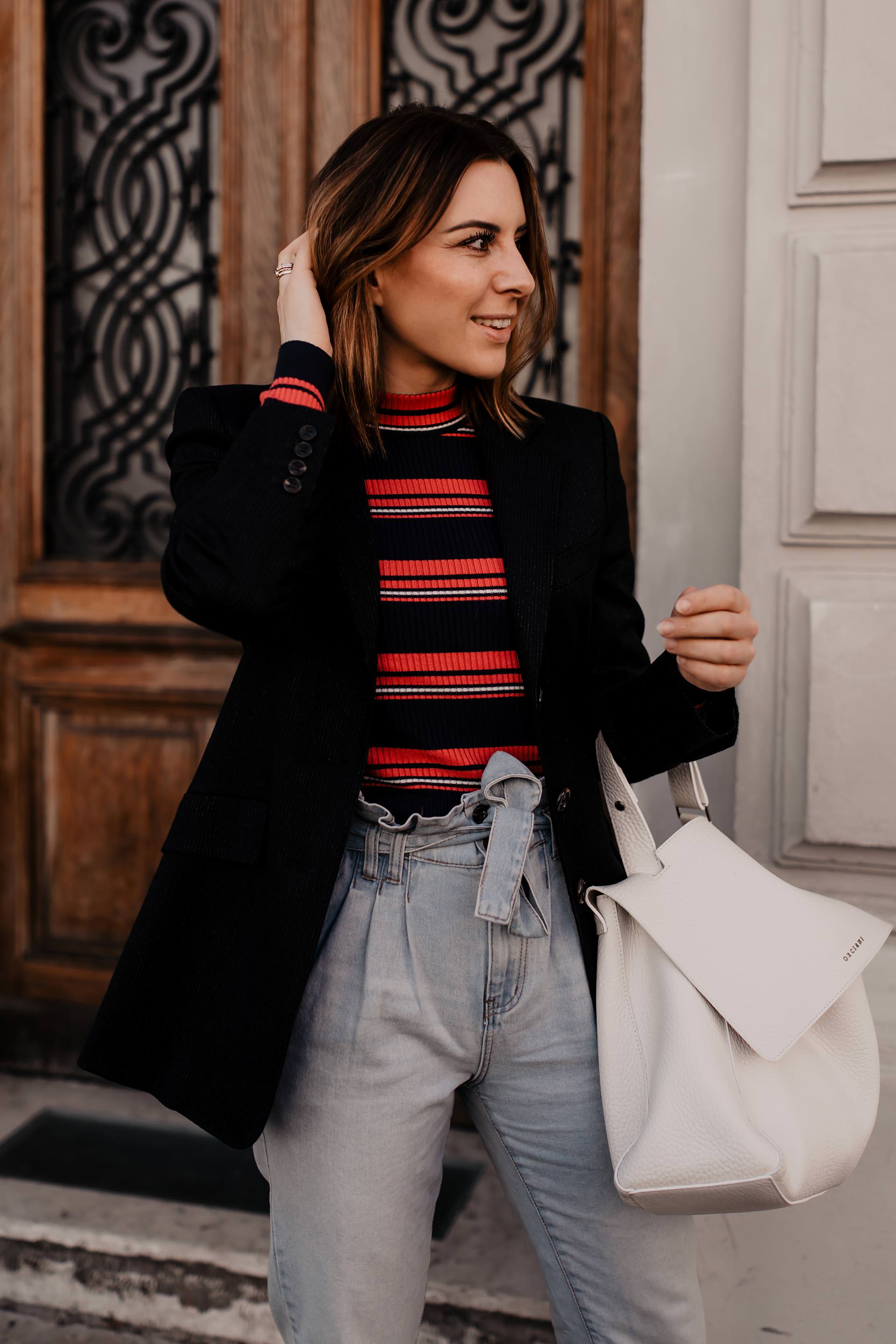 Werbung // Paperbag Hose stylen, eBay Fashion, Statement Stripes, Bold Stripes, Modetrends 2019, Frühlingsoutfit, Paperbag jeans, gestreifter pullover, bold stripes trend, streifen kombinieren, gestreiften pullover kombinieren, Mode Tipps, www.whoismocca.me #boldstripes #modetrends #frühlingstrends #statementstripes #eBayFashion