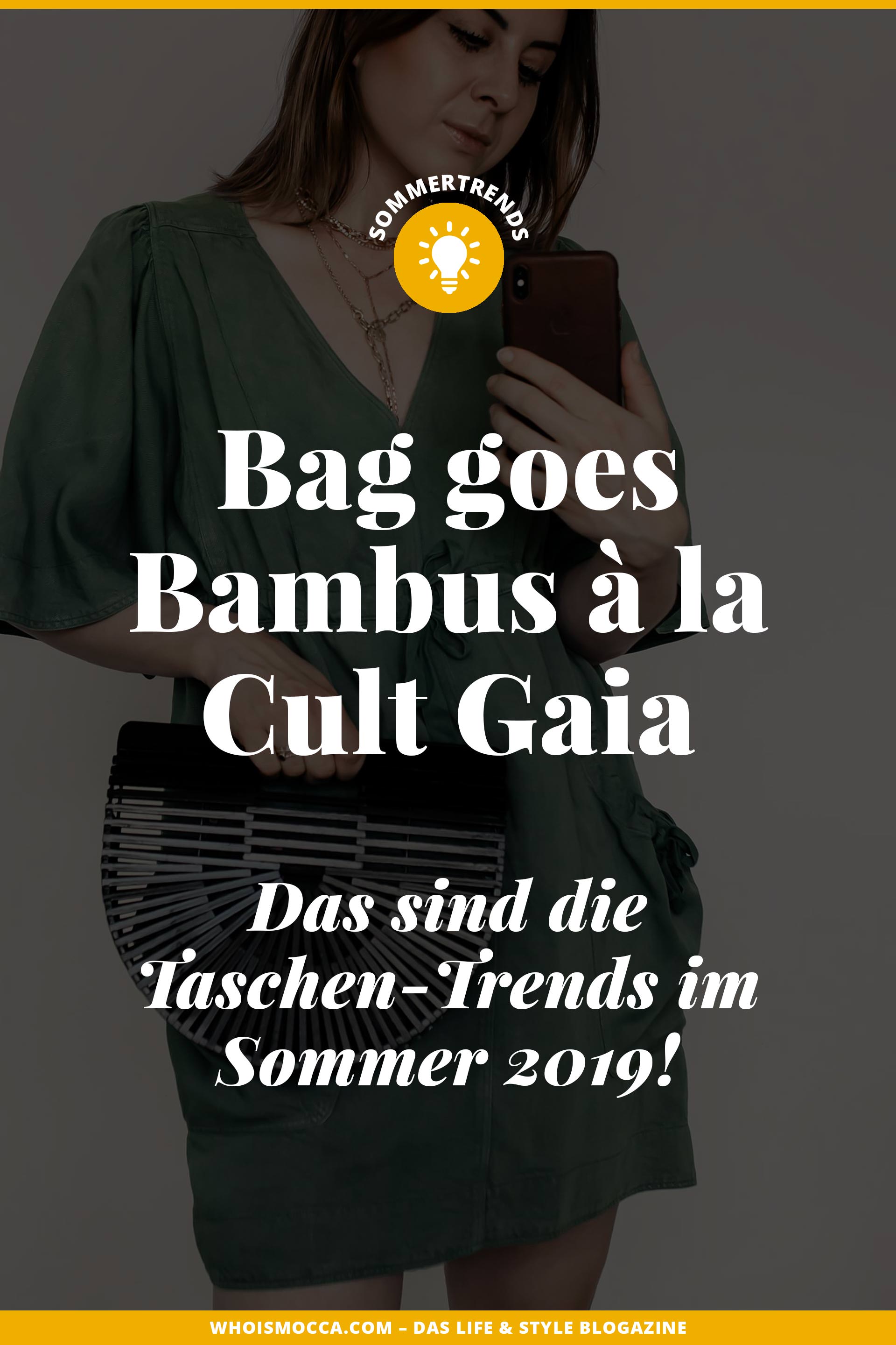 Welche Tasche ist gerade in? Im Sommer 2019 kommen wir an Bambus, Bast und Stroh-Taschen nicht vorbei. Am Modeblog findest du jetzt die schönsten Cult Gaia Bags und Cult Gaia Look Alike Taschen, genau so wie praktischen Strohtaschen für die Freizeit und Basket Bags für Job und Alltag. Die Sommertrends 2019 können sich sehen lassen! www.whoismocca.me #cultgaia #basketbags #strohtaschen #taschentrends #sommertrends