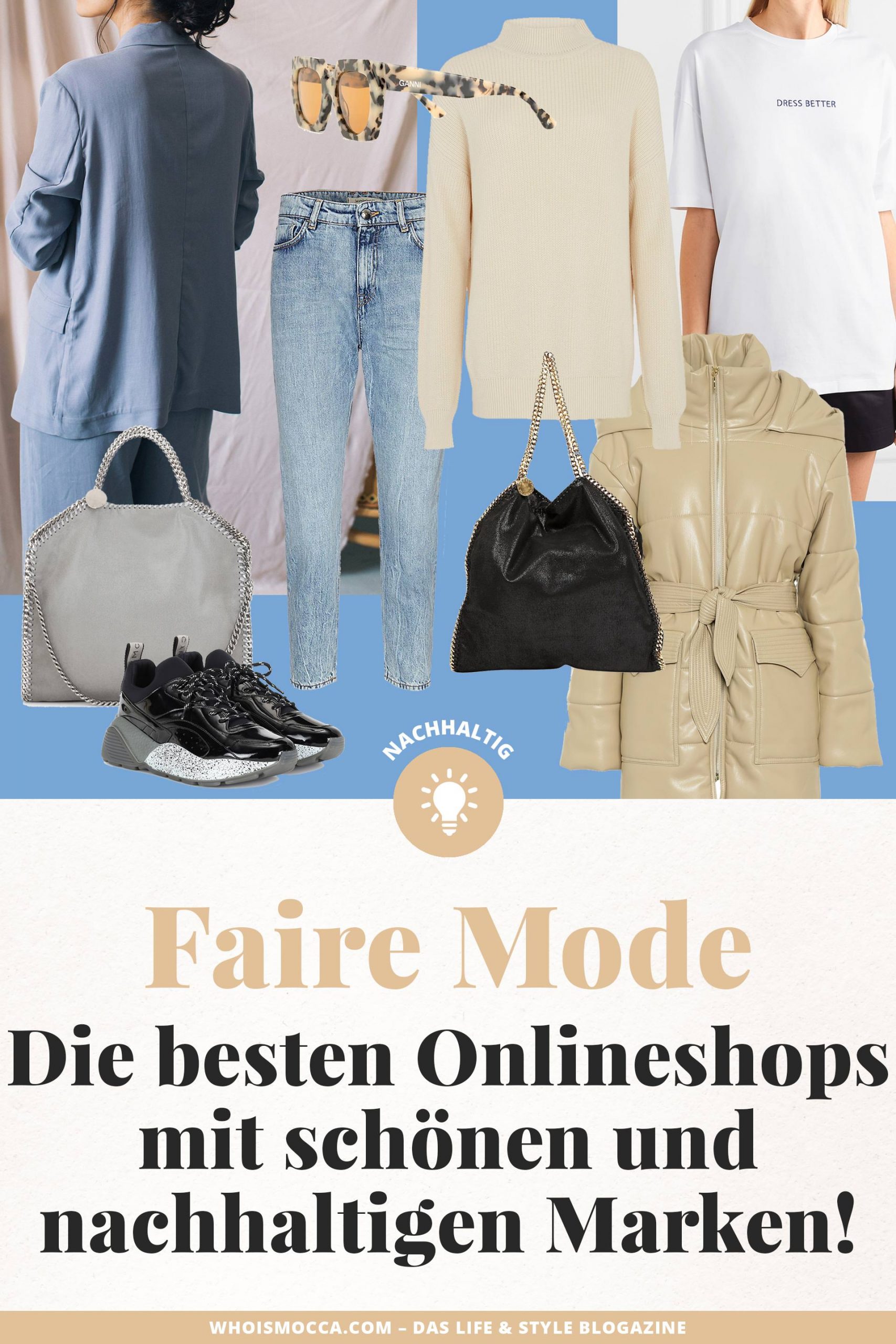 Wo ich faire Mode am liebsten online kaufe und welche nachhaltigen Modemarken aktuell die schönsten Trends ans Tageslicht bringen, verrate ich dir jetzt auf meinem Modeblog www.whoismocca.me. Viele tolle Onlineshops mit einem super Angebot an Fair Fashion und nachhaltigen Modelabels habe ich dir verlinkt. #fairfashion #nachhaltigemode #nachhaltigkeit