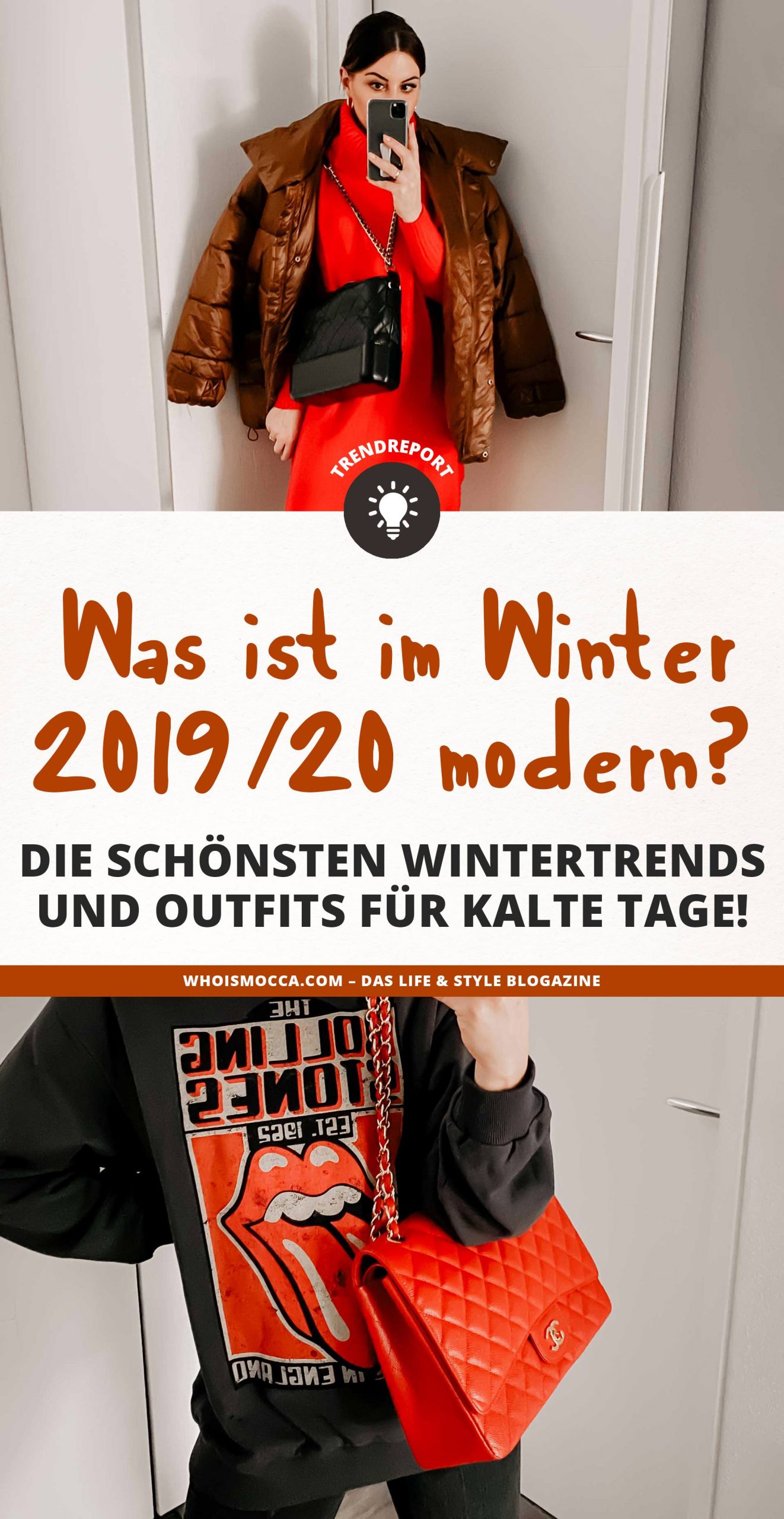 Du willst die schönsten Trends der Wintermode 2019/20 entdecken? Auf meinem Fashion Blog zeige ich dir die aktuellen Wintertrends mit passenden Outfits für kalte Tage. Ich beantworte dir die Was ist im Winter modern Frage und habe on top noch die passenden Shopping-Tipps für dich. www.whoismocca.me #wintertrends #wintermode #modetrends