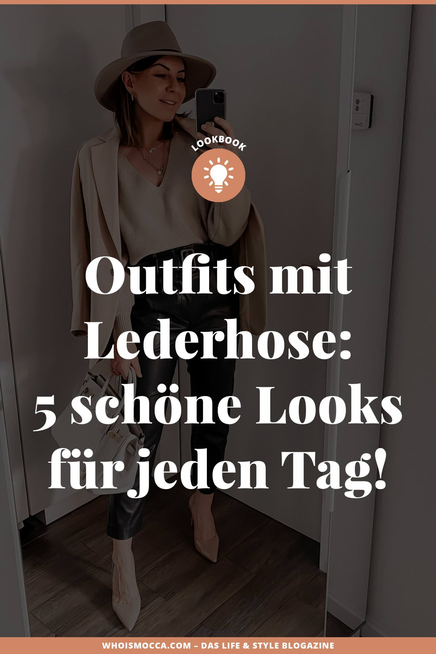 5 Outfits mit Lederhose gibt es am Modeblog zu entdecken. Ich zeige dir, wie gut sich verschiedene Lederhosen im Alltag kombinieren lassen und wie du gut gestylt in den Frühling startest. www.whoismocca.me #lederhose #lookbook #outfits #frühlingsoutfit