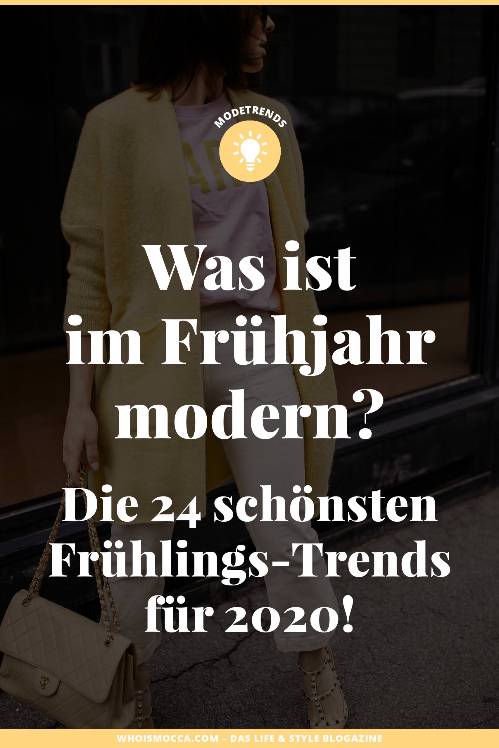 Was ist im Frühling modern? Ich zeige dir 24 schöne Frühlings-Trends für 2020, die gemeinsam eine wunderbare Capsule Wardrobe für deine Spring Looks ergeben. Viel Spaß mit den aktuellen Trends am Modeblog www.whoismocca.me #frühlingstrends #modetrends #frühling2020