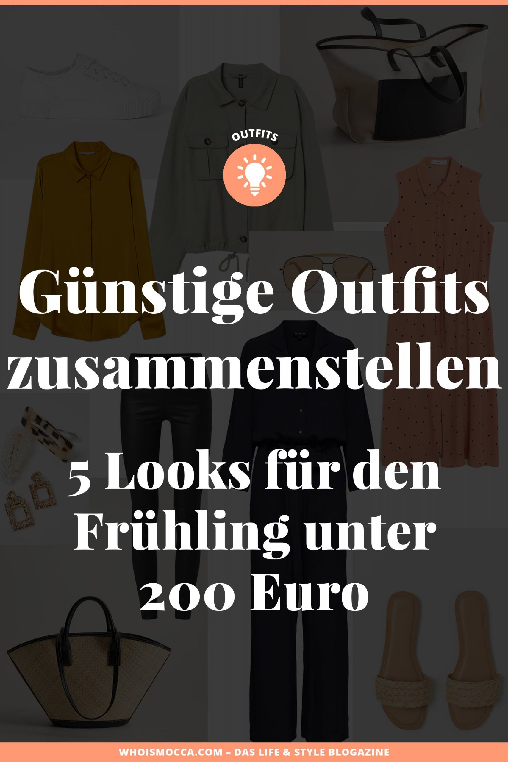 Du möchtest dir günstige Outfits zusammenstellen, die modern und stylisch sind? Am Modeblog habe ich 5 Looks unter 200 Euro für dich kreiert. Viel Spaß beim Stöbern! www.whoismocca.me #frühlingsoutfit #modetrends #frühlingstrends