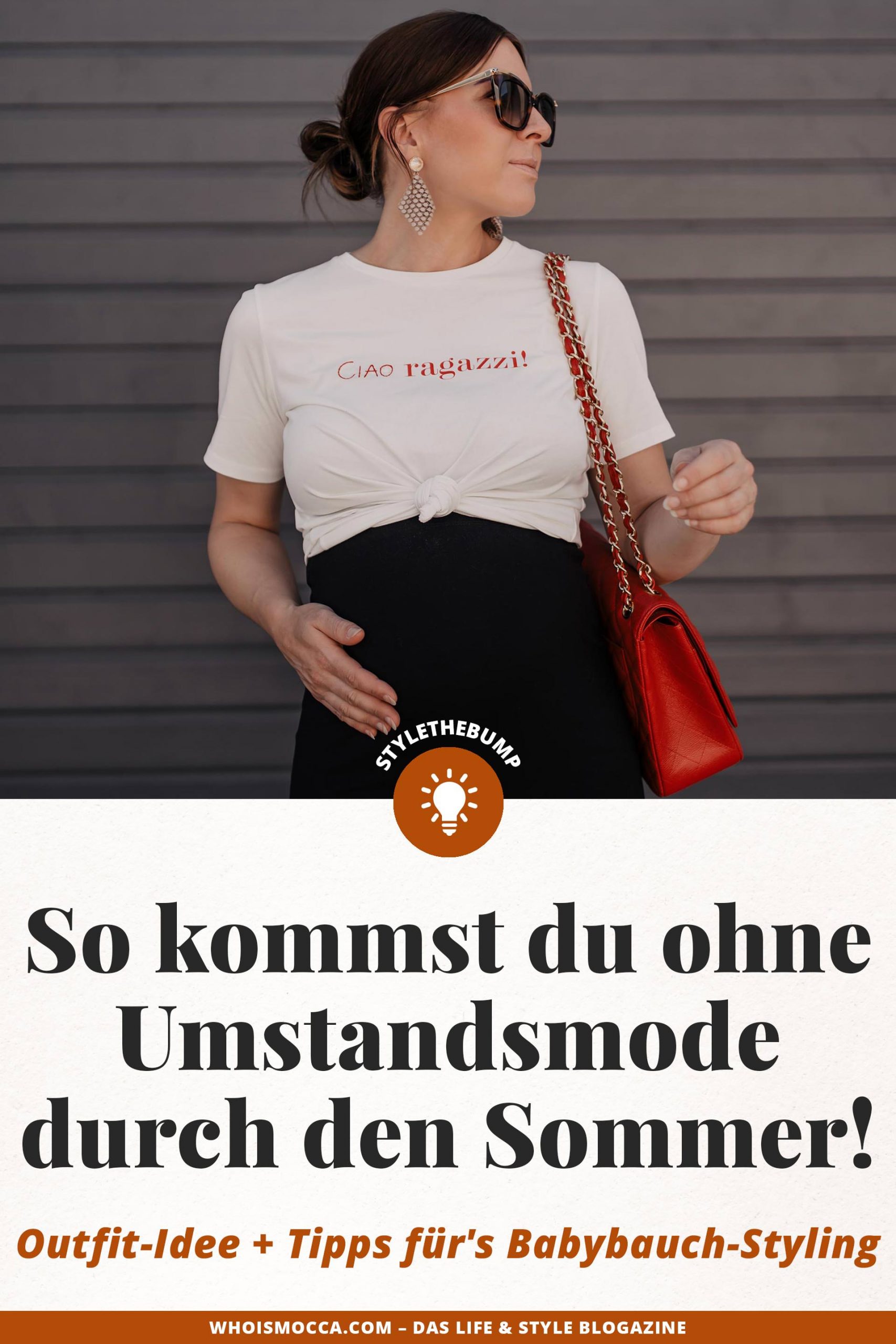 Ohne #Umstandsmode durch den Sommer zu kommen ist gar nicht so schwer! Ich zeige dir mein Lieblingsoutfit im 7. Monat und gebe dir praktische Styling-Tipps. www.whoismocca.me #Schwangerschaftsoutfit #stylethebump